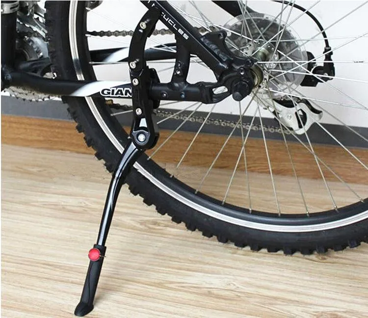 Bicycle Stand Foldable Adjustable Universal Bicycle Side Stand with Non-Slip Rubber Foot Aluminium Alloy for 24-29 Inch Mountain Bike Road Bike 