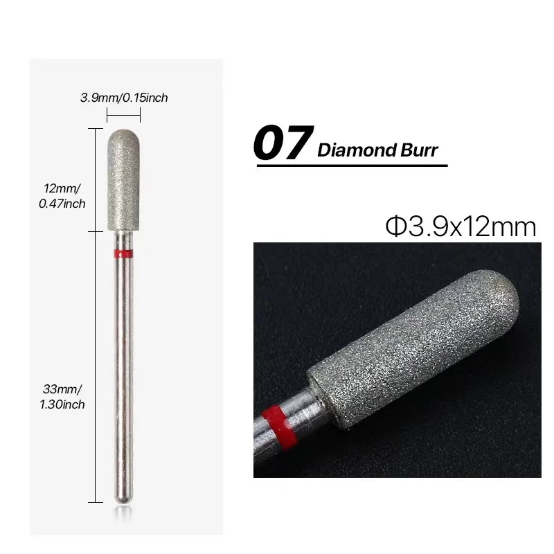 5 Pcs Diamond Milling Cutters For Manicure Carbide Nail Drill Bits Removing Dead Skin On The Edge Of The Nail Tool 6