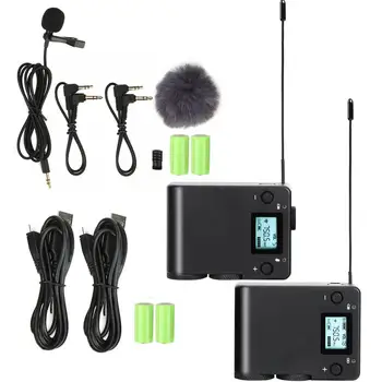 

microfono FD FM60 UHF100m Wireless Microphone SLR Mirrorless Camera Mini Reception Lavalier Clip-on Interview Live Vlog MIC