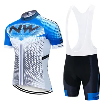 

NW Blue gradient pro team mans Bike Jersey Sets Summer Maillot Ciclismo Cycling Clothes bicycle Top Sports Jersey Top bib kit