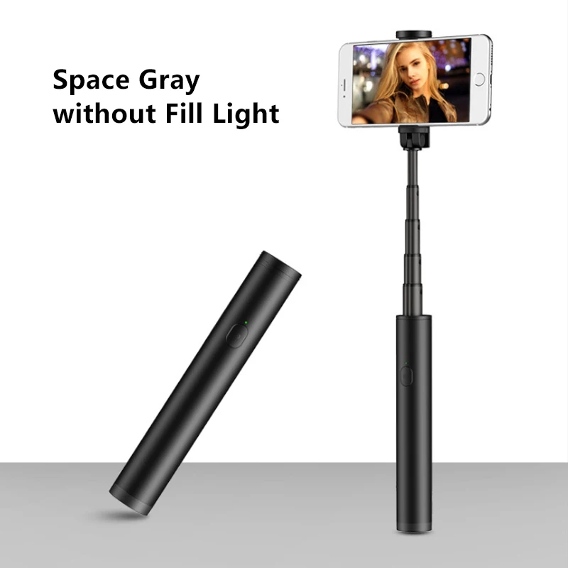 Protable Mini Bluetooth Selfie Stick with LED Fill Light for iPhone 11 Pro max, iPhone xr, Samsung HuaWei XiaoMi - Цвет: Space Gray