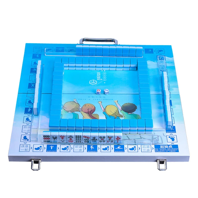 

Mini Hot Mahjong Portable Folding Storage Box Majiang Set Table Game Mah-jong Travel Travelling Indoor Entertainment Board Games