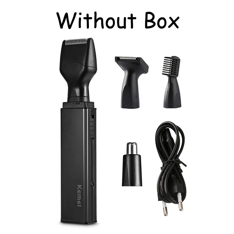 Without box-Item 1 Электрический триммер для носа USB перезаряжаемая Мужская бритва Набор для удаления волос боковины ухо бровей триммер для бороды 4 в 1 уход за лицом - Цвет: Without box-Item 1