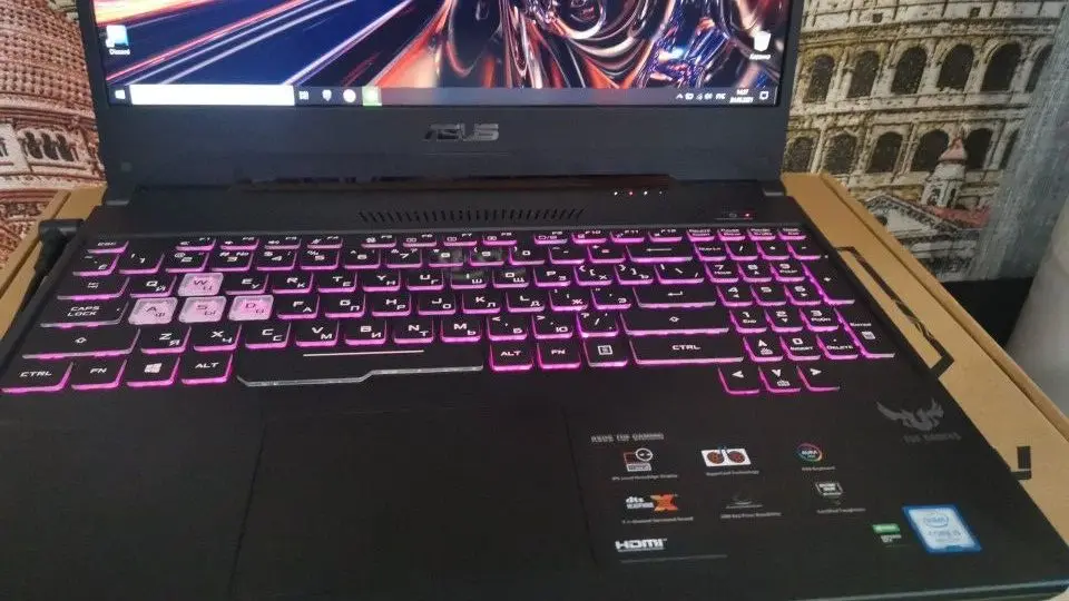 Teclado para Notebook ru Eua Reino Unido para Asus Tuf Fx505 Fx505dy Fx505dt Fx505gm Fx705 Fx95g Fx95du Fx705dy Fx705gm Retroiluminação Rgb