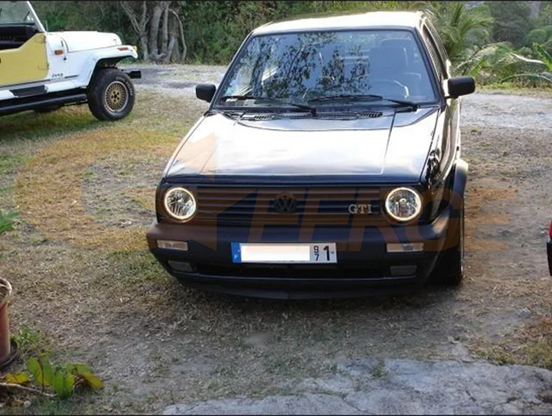 Kit de anillos de Halo de Ojos de Ángel, accesorios de luz de día para VW Golf Mk1 GTI Euro faro Ultra brillante SMD LED|Accesorios de iluminación de coche| -