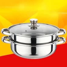 28 см Противоскользящий Пароварка горшок из нержавеющей стали с ручкой Экономия пространства еда чайник Полировка 2 уровня кухня изолированный дом двойного назначения