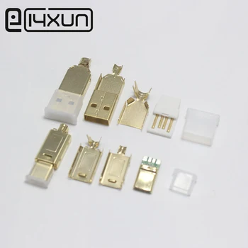 

1set USB Type C + USB 2.0 Plug for Samsung Galaxy S10 S9 Plus 2 in 1 Fast Charging Micro USB Cable for Xiaomi Tablet Android