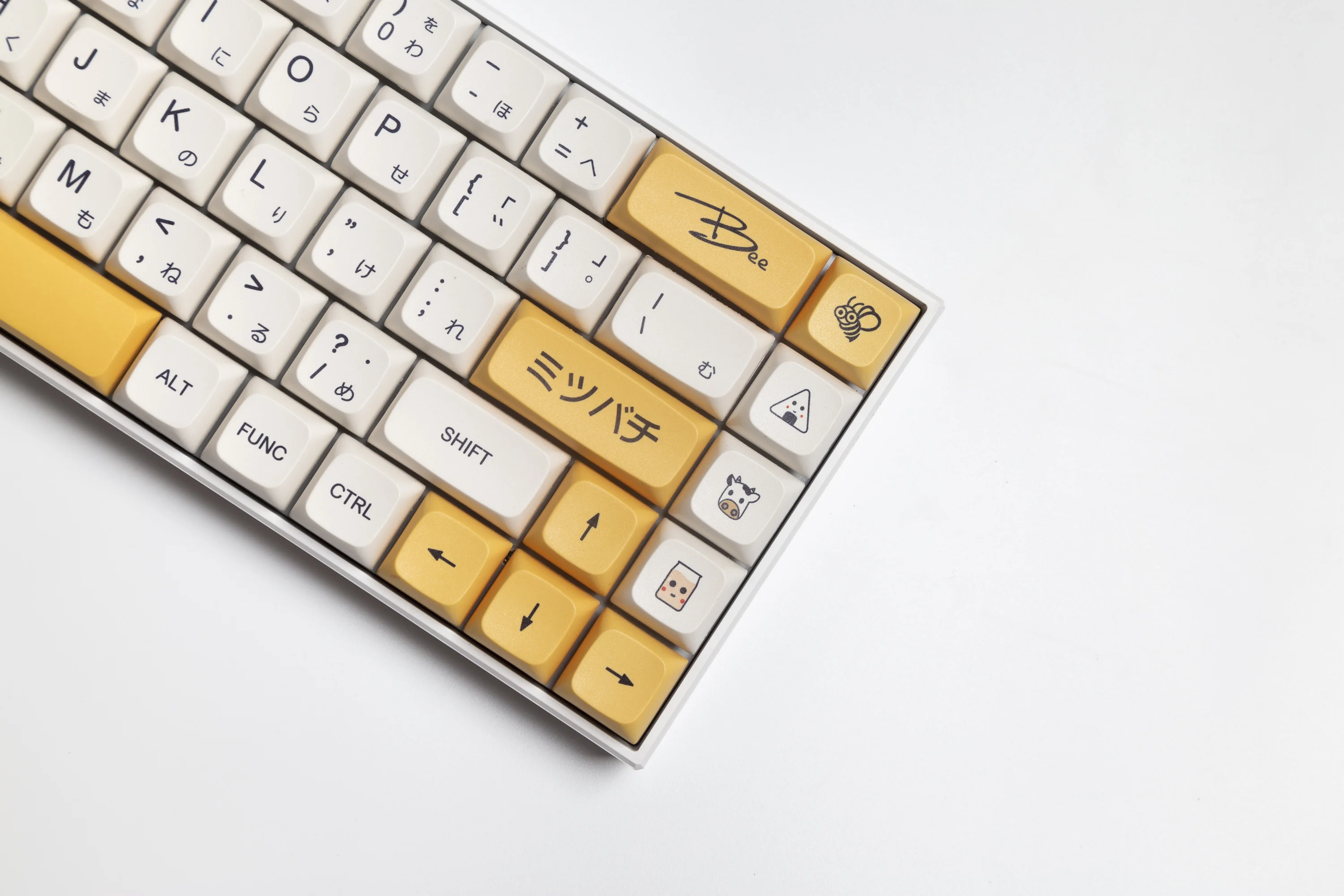 1 Set Honey And Milk Theme Key Caps For MX Switch Mechanical Keyboard PBT Dye Subbed Bee Japanese Minimalist White Keycaps XDA best computer keyboard