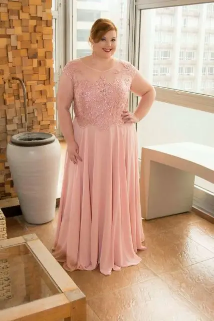 Plus Size Mother Of The Bride Dresses Blush Pink vestido madrinha longo farsali Wedding Guest vestido de madrinha