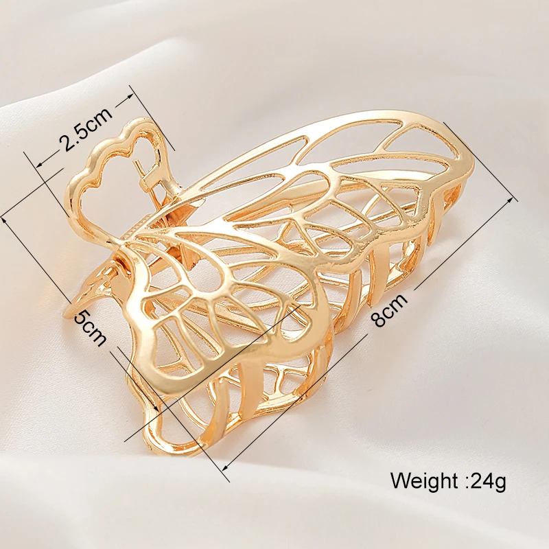 head wrap for women Metal Butterfly Claw Clip Pearl Rhinestone Shark Clip Woman's Coiled Hair Iron Large Back Head Hair Clip Hair Accessories goody hair clips Hair Accessories