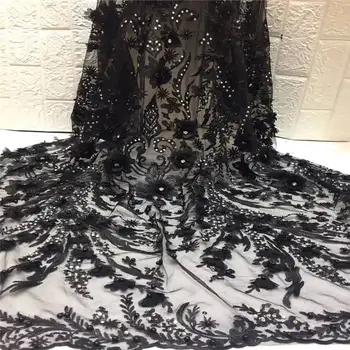 

Nigeria Lace Fabric 2020 High Quality Tulle Lace Black Nigerian Tulle Mesh Lace Nigeria Wedding Lace Fabric