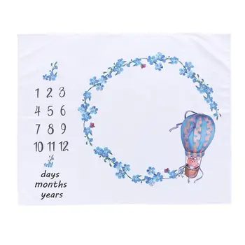 

Cartoon Tree Printed Baby Milestone Blanket Comfortable Breathable Soft and Elastic Newborn Photography Backdrop Cloth