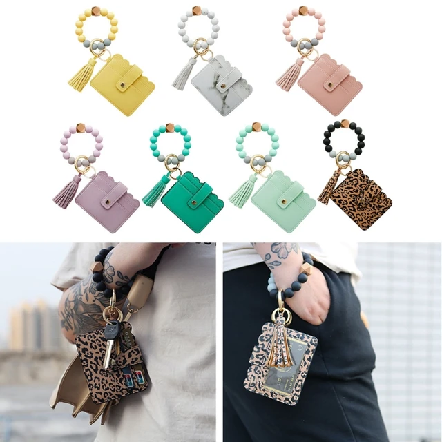 Bangle Bracelet Wallet Keychain Wristlet Key Ring O-ring Bracelet Card Bag  | eBay