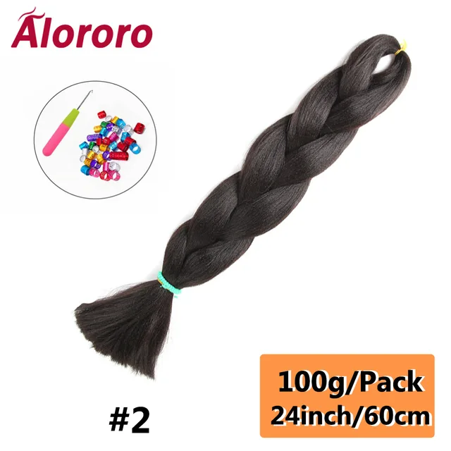 Jumbo Braid Hair Extensions Green Synthetic Braiding Hair 24 Inch Afro Blue Pink Purple Blonde Ombre Hair for Braids Alororo 24inches-2