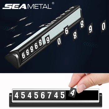 

Car Styling Temporary Parking Card Luminous Phone Number Magnetic Plate Dual Number Stickers Hidden Rotable Auto Accessories