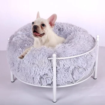 

Soft Long Plush Pet Bed Home Round Cat Bed Dog Bed Warm Sleeping Bed For Small Dogs Cats Winter Cat Nest Puppy Mat