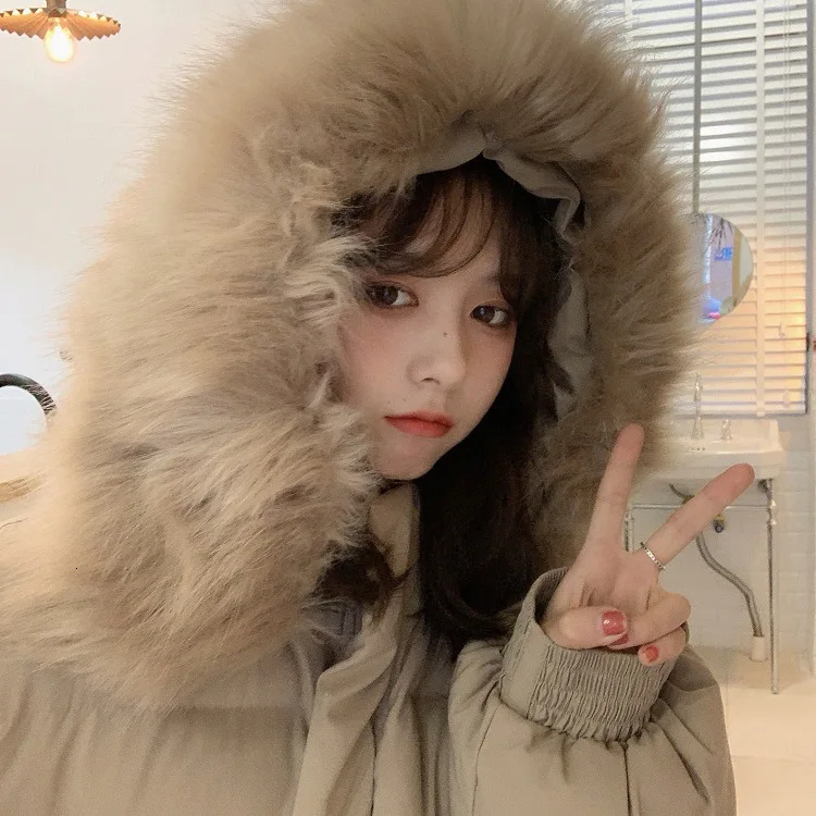 Winter Jacket Women Padded Jacket long Thick Down cotton Parkas female loose Fur Collar Winter Warm Coat For Women MY05