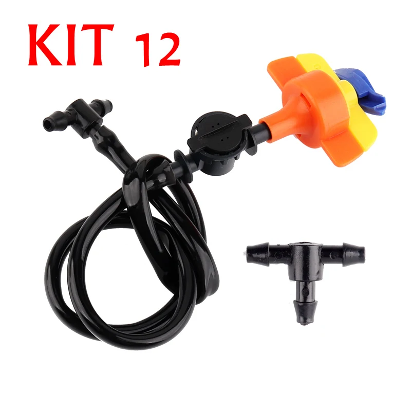 KIT 12 40 см шланги 360 градусов Поворотный садовый разбрызгиватель для полива и орошения анти-капельная система текстильная фабрика 4/7 мм с наружной резьбой сельскохозяйственной ирригации Системы - Цвет: KIT 12