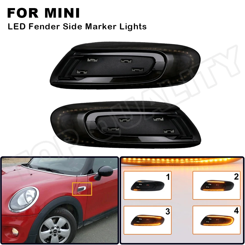 2Pcs LED Dynamic Side Marker Turn Signal Indicator Repeater Light
