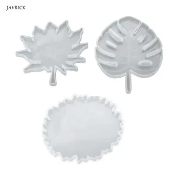 

3 Pcs/set Silicone Mold UV Resin DIY Handmade Coaster Crafts Making Epoxy Molds Cup Pad Maple Leaf Round Mould