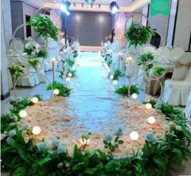 

New wedding props iron road lead flower shelf ring four ring road lead wedding background window decoration