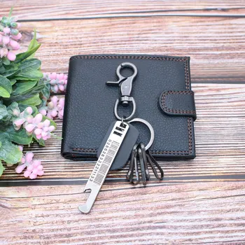 

Newly Men Wallet Keychain Set Multi-card Hand Holding Purse Credit Card Holder Alloy Keychains J9