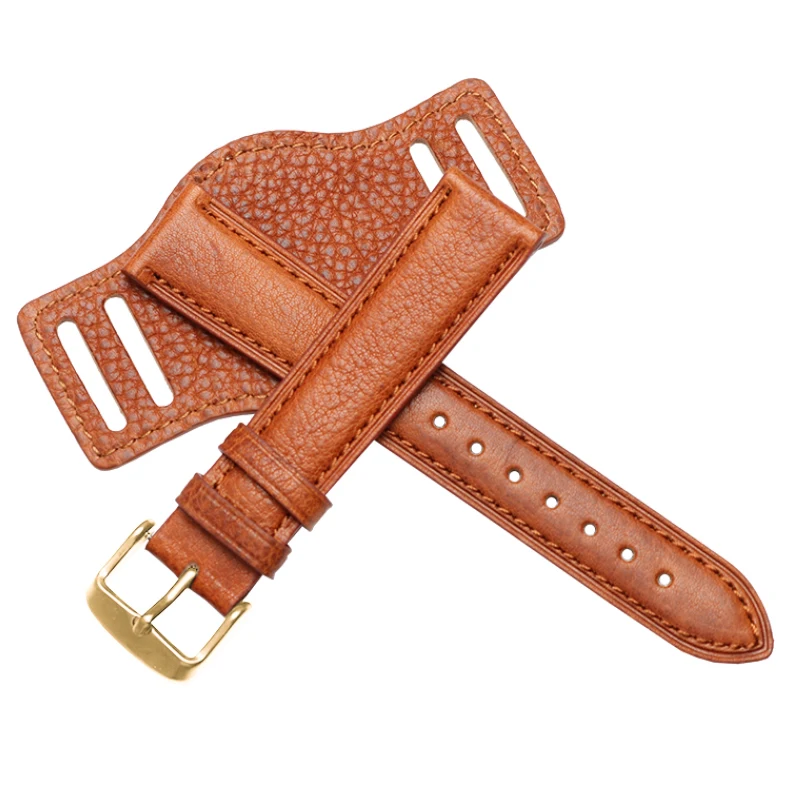 thumbnail image 1 of Correa de reloj de cuero genuino para hombre, de 18, 20 y 22 mm, color negro y marrón, para Fo-ssil JR1401 Ro-lex O-mega, con bandeja, pulsera de reloj, 1 of 5