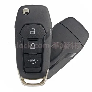 

DAKATU 3 Button Replacement Flip Remote Car Key Shell Case Fob for Ford Fusion Edge Explorer With HU101 Blade
