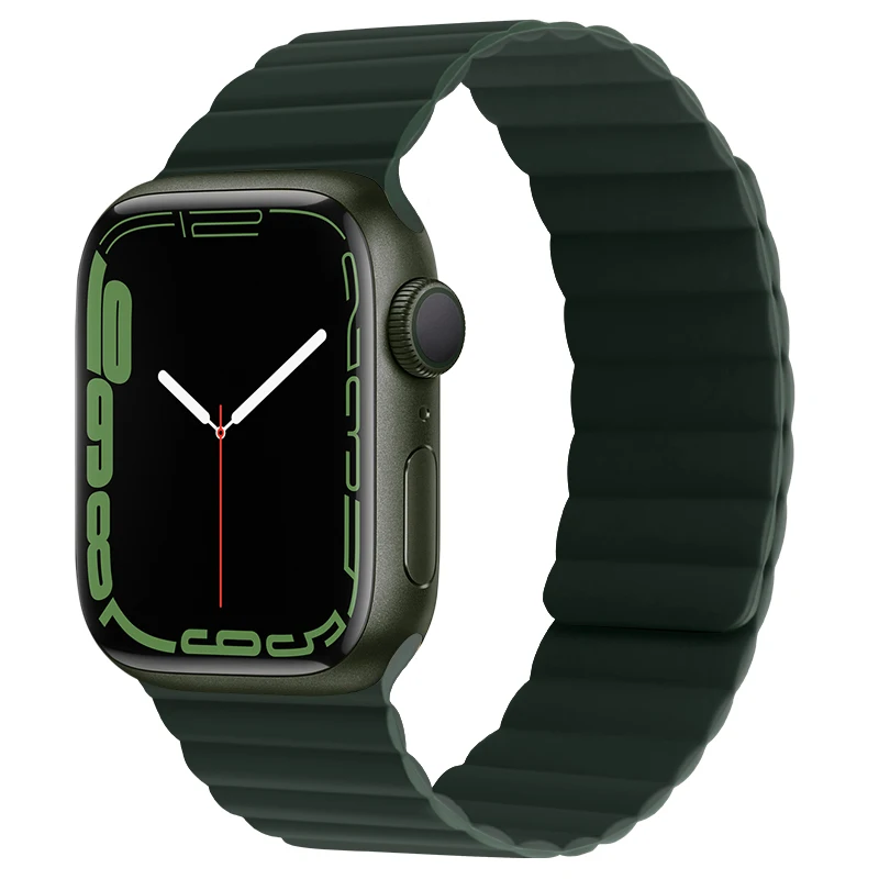 Pulseira Magnética Original para Apple Pulseira de Relógio Silicone Ligação Loop 44 mm 40 mm 41 mm 45 mm Iver Série se Pulseira 1:1 - Image 5