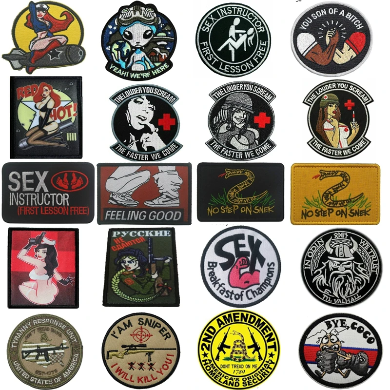 New Embroidered Badges HOOK & LOOP Patches Clothes Accessories Military Tactical Patch Appliques Armbands
