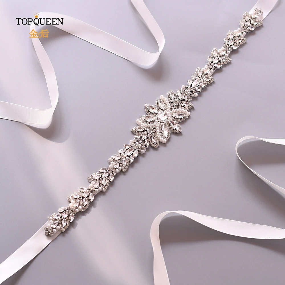 

TOPQUEEN S410 women belts for dresses silver wedding pearl belt wedding sashes for wedding dress wedding dress sash belt
