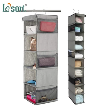 

Wardrobe Hanging Closet Organizers 5-Shelf Fabric Closet Hanging Type Multi-Layer Storage Box hanging closet storage bag