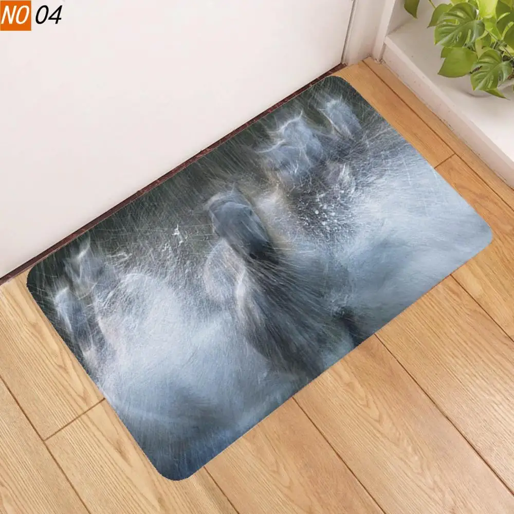 Зеленый Sholisa Нескользящие тапочки для ванной коврик 3D с принтом лошадь водопоглощение Ванная Комната ковров Гостиная дверь туалета - Цвет: Зеленый