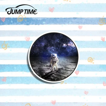 

Jump Time 13cm x 13cm Awesome Astronaut Vinyl Stickers Car Styling Space Moon Star Sticker Laptop Decor Car Window Bumper Trunk