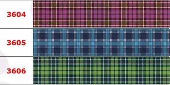 

16mm-75mm Geometric Check Series Printed Grosgrain/Elastic Ribbon Cartoon Colorful DIY Hair Bowknot Brown Green Red 50yards/roll