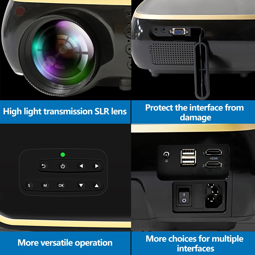 Нативный кинопроектор Poner Saund M8S Full HD 1080P 5000 люмен проектор Android Wi Fi HDMI с