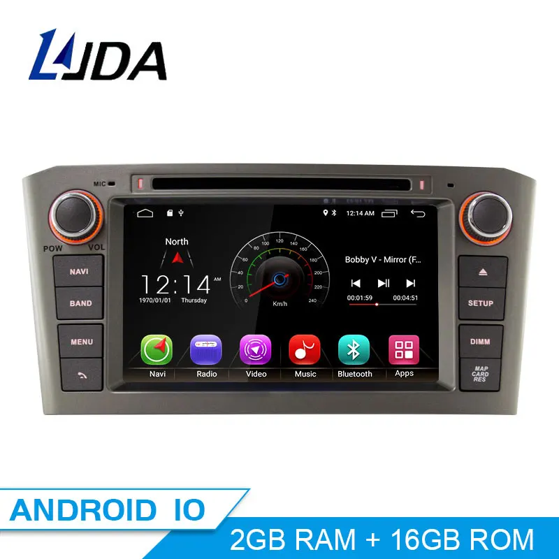 LJDA 2 Din Android 10,0 автомобильный dvd-плеер для Toyota Avensis T25 2003-2008 Wifi gps Радио 2 Гб ram 16 Гб rom четырехъядерный Мультимедийный USB