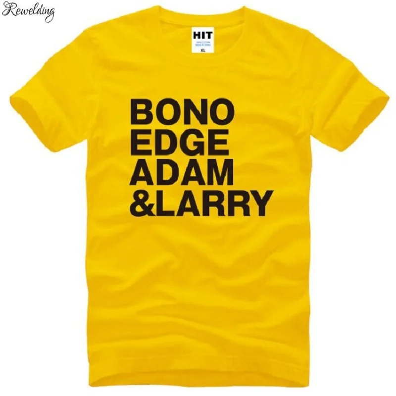 Рок Группа U2 футболка BONO EDGE ADAM LARRY футболки для мужчин с коротким рукавом и