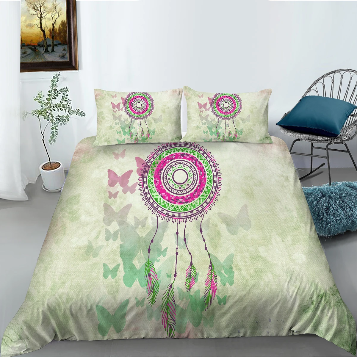 

Hot Style Children Bedding Set 3d Digital Dreamcatcher Printing 2/3pcs Duvet Cover Set Kids Single Twin Double Full Queen King