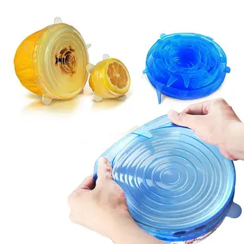 

Lids Food Grade Silicone Universal Stretch Food Cover Saran Food Wrap-bowl