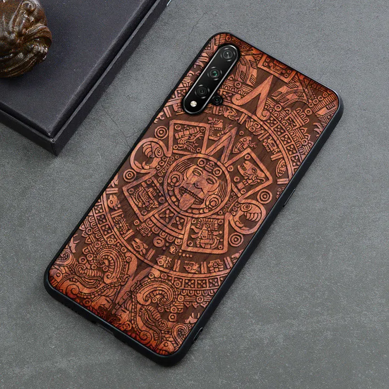 Заказной резной деревянный ящик для huawei Nova 5 t чехол funda для huawei Nova 5 t Nova5 Pro Деревянный ТПУ защитный чехол - Цвет: color 1