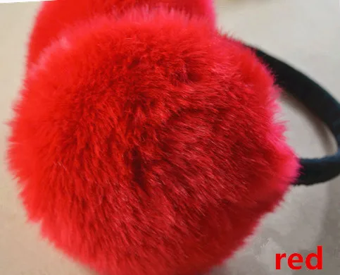 E004 Red LJCUIYAO теплые наушники с имитацией кролика женские меховые наушники зимние теплые плюшевые теплые трикотажные изделия для мальчиков и девочек - Цвет: E004 Red