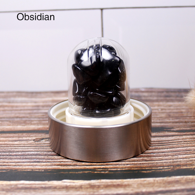 1pc 380ml Natural Quartz Crystal Glass Water Bottle Gravel Irregular Stone Cup Healing Infused Elixir Cup for healthy