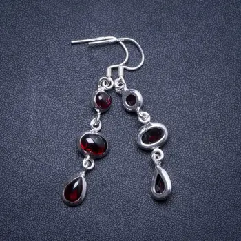 

Natural Amethyst Handmade Unique 925 Sterling Silver Earrings 2.25" X4344