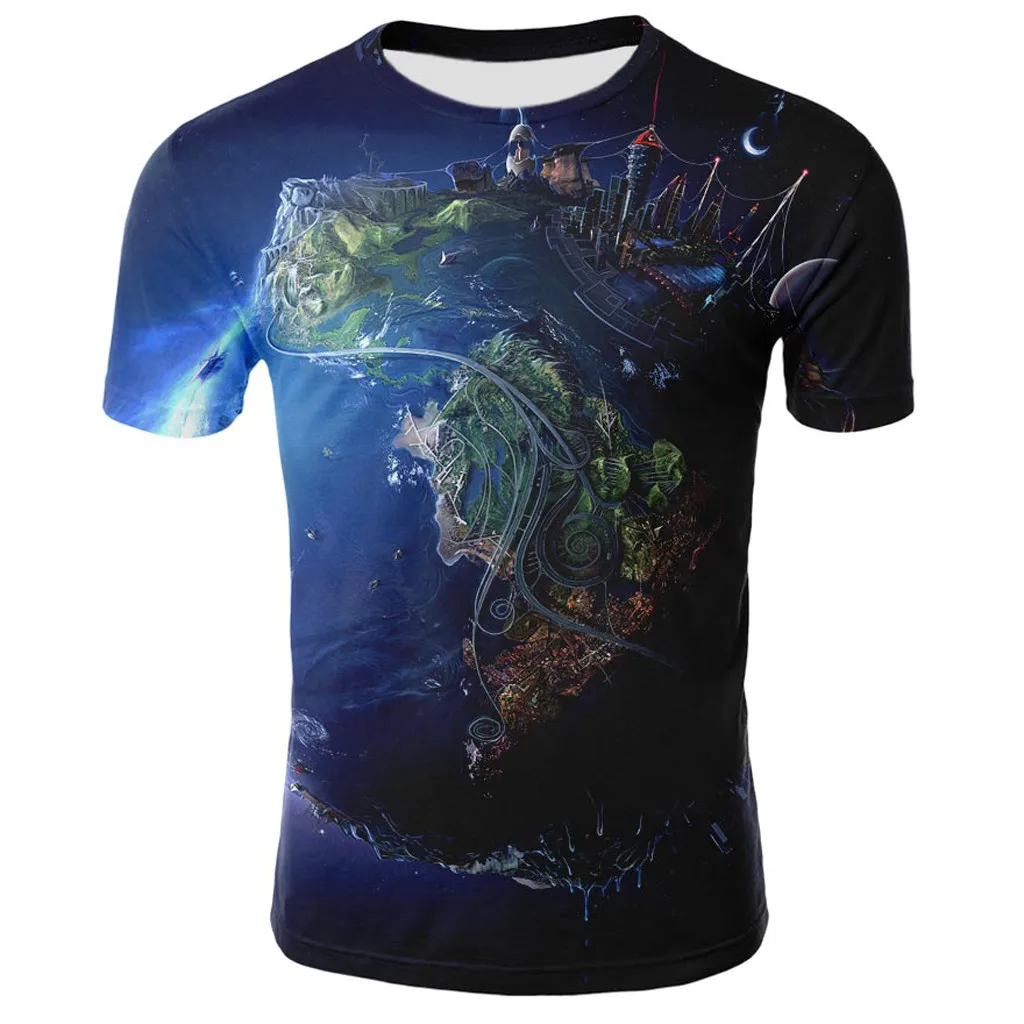

Summer New Men T-shirt 3D Beautiful Digital Printing Men's Top Tees Casual Short-sleeve O-neck Loose Tee Shirt Homme Large Size