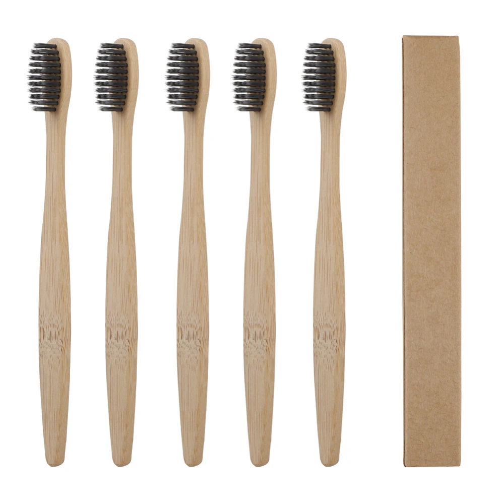 

5pcs Eco Friendly Bristles Bamboo Charcoal Toothbrushes Oral Care Tooth Brush Environmentally Tooth Brush