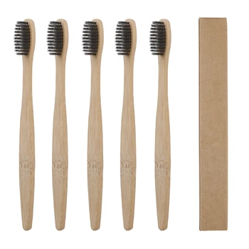 

5pcs Eco Friendly Bristles Bamboo Charcoal Toothbrushes Oral Care Tooth Brush Environmentally Tooth Brush