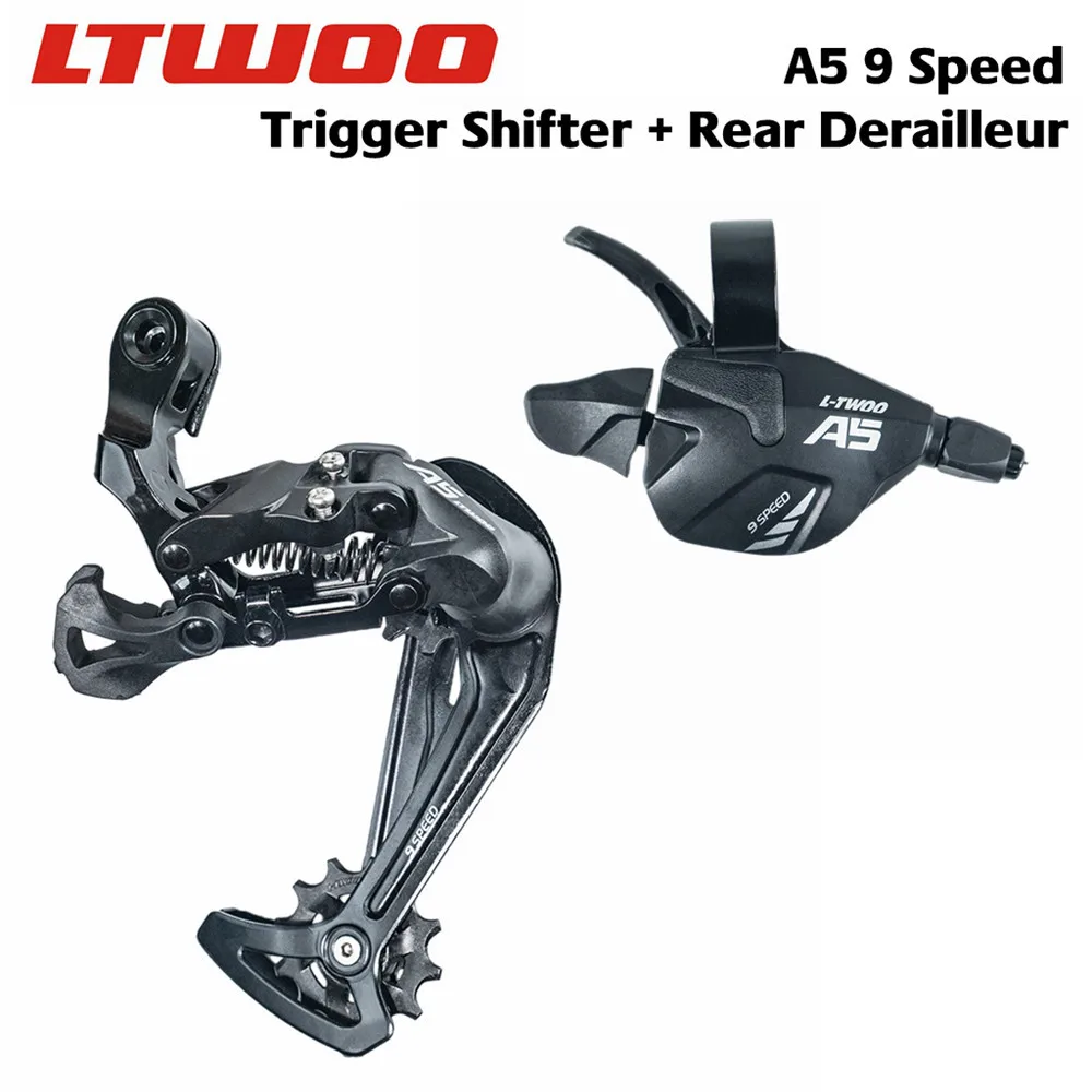 

LTWOO A5 1x 9 Speed Bicycle Trigger Shifter + Rear Derailleurs Set , CNC AL 9s MTB Bike Shifter for ALIVIO ACERA