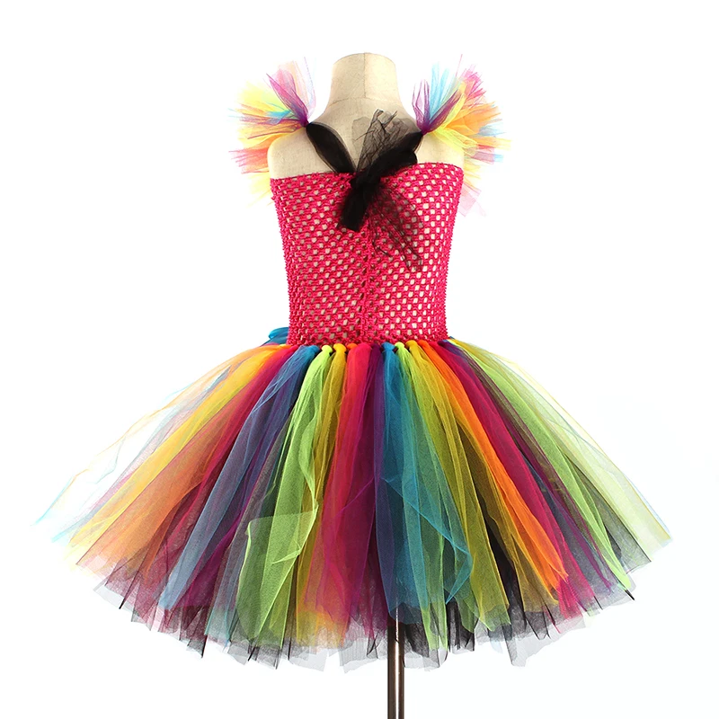 Day of the Dead Girl Skeleton Fancy Tutu Dress Halloween Dress Up Party Kids Baby Costume Funky Punk Bones Tutu Dress for Girls (15)