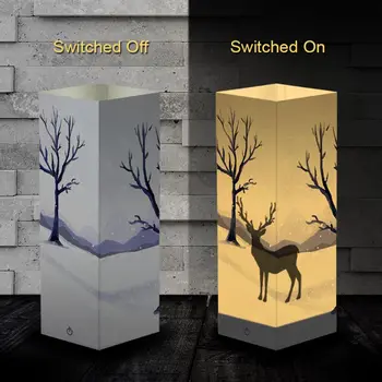 

Paper Shadow Deer LED Night Light Table Lamp Kids Bedroom Home Decoration Christmas Gift High Quality and Brand New
